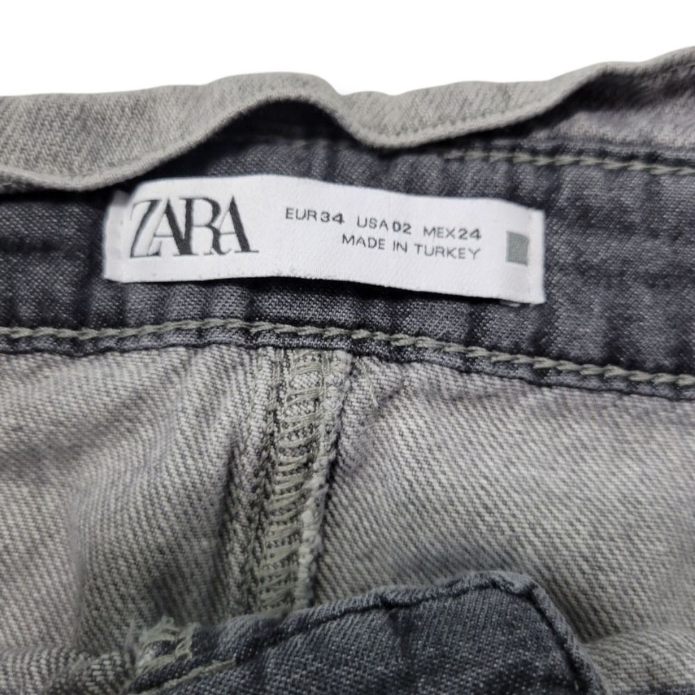 Zara Jeans Size 2 W28" x L26" Women's Zara Mom Jeans Paper Bag Waist Tapered Leg - Picture 6 of 6